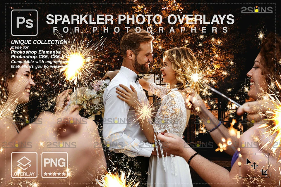 15张高清婚礼摄影手持烟火烟花多彩烟花叠加合成素材