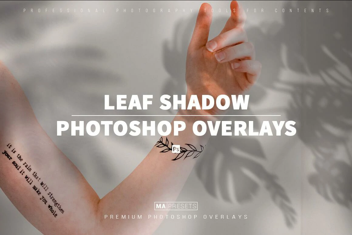 100张逼真的自然植物树叶阴影叠加摄影后期合成素材
