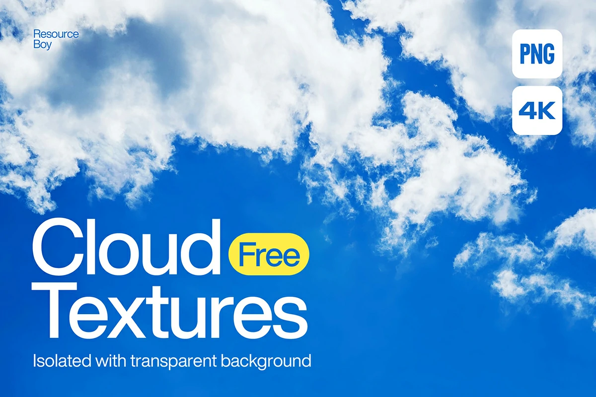 【PNG素材】100张高清晴朗天空云彩白云PNG图片素材 100 Cloud Textures