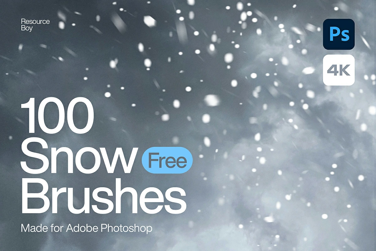 【笔刷】100个雪花Photoshop画笔 100 Snow Photoshop Brushes