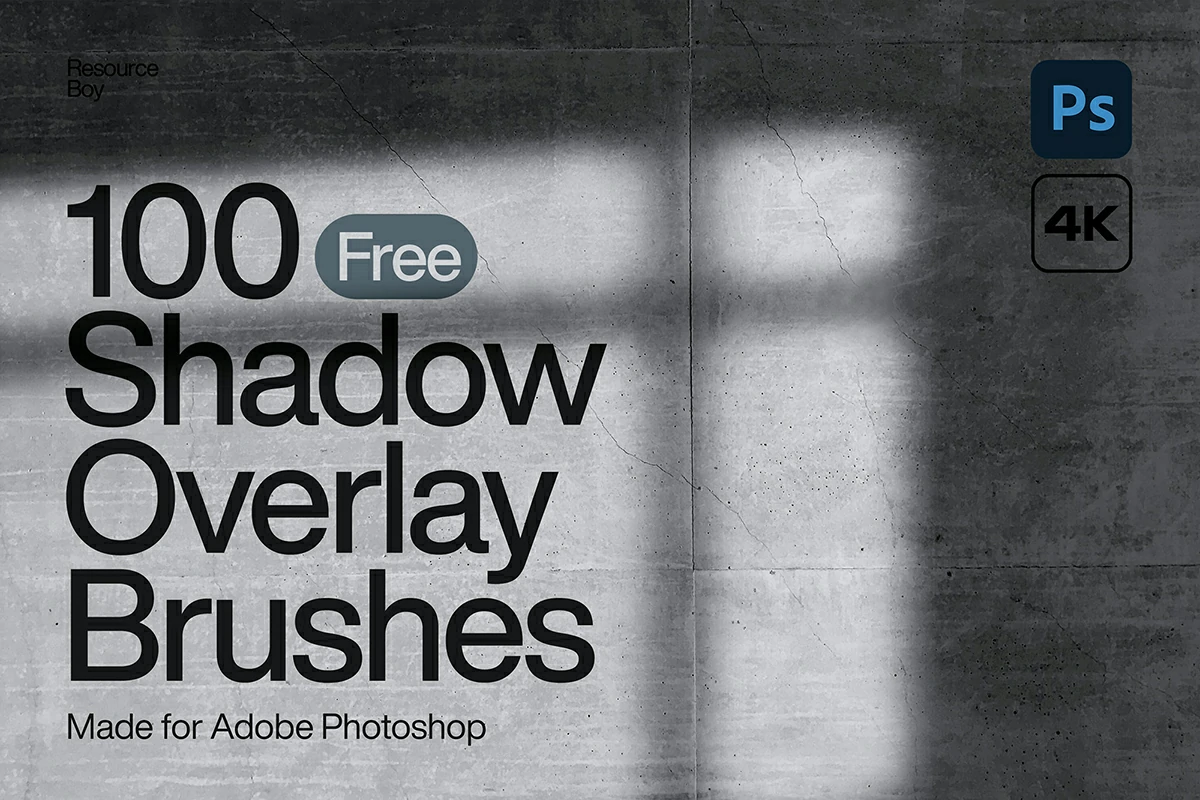 【笔刷】-100种阴影叠加PS画笔 100 Shadow Overlay Photoshop Brushes