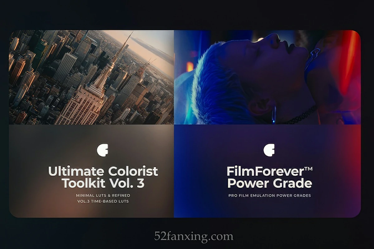 【调色预设】终极好莱坞电影风格Kodak 2383胶片纹理仿真PR/FCPX/达芬奇PowerGrade节点预设及LUT预设调色工具包 FilmForever Vol. 2, Colorist Toolkit, Vol. 3 (2022) &, Power Curves
