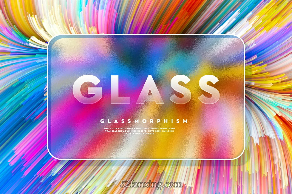 【PSD模板】88套抽象彩色渐变透明磨砂玻璃广告宣传海报PSD模板 Glass Morphism Concept