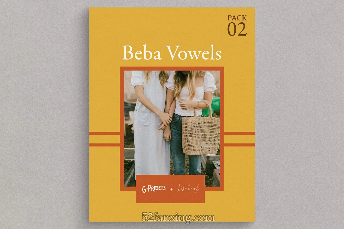 【PS/LR预设 】夏威夷怀旧35MM电影胶片颗粒肖像婚礼情侣人像摄影调色LR预设 G-Presets – Beba Vowels Presets Pack 02