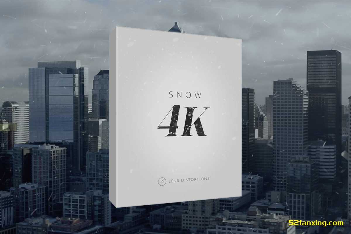 【4K视频素材】120组下雪飘雪雪花特效合成4K视频素材 Lens Distortions – Snow 4K