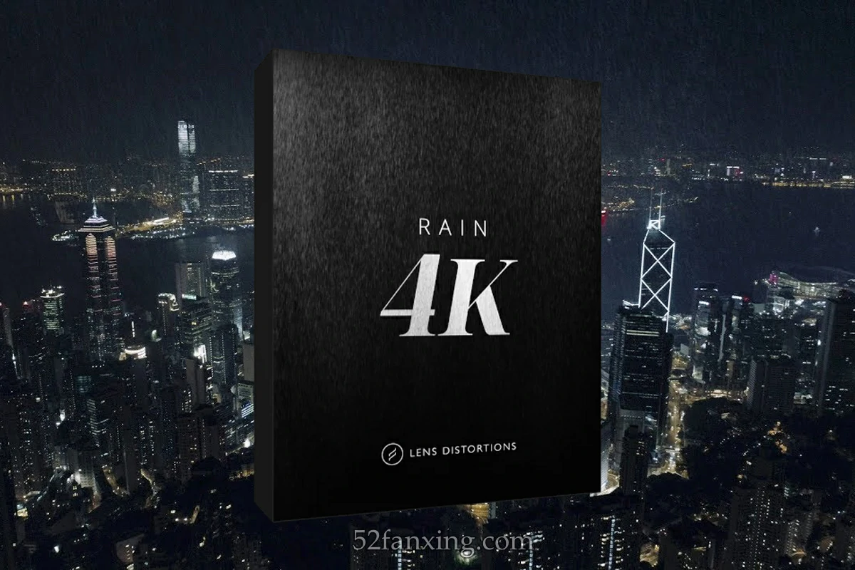 【4K视频素材】25组下雨场景特效合成4K超清视频素材 Lens Distortions – Rain 4K